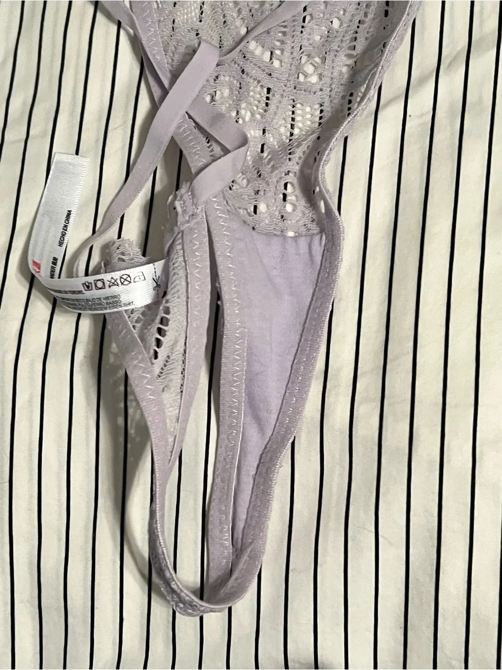 NWT Urban Outfitters Lavender Lace Thong with a High Cut Leg, Size S